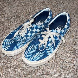 Vans Old Skool Lace-Up Leaf Checkerboard Pattern Sneakers Skate Shoes Classic